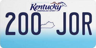 KY license plate 200JOR
