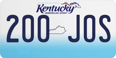 KY license plate 200JOS