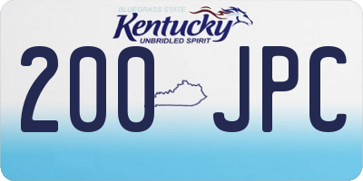 KY license plate 200JPC