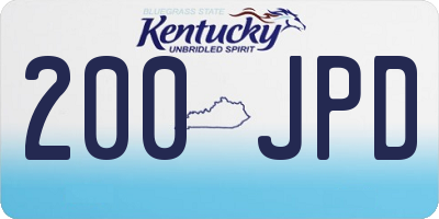 KY license plate 200JPD