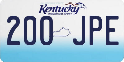 KY license plate 200JPE