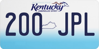KY license plate 200JPL
