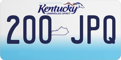 KY license plate 200JPQ