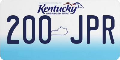 KY license plate 200JPR