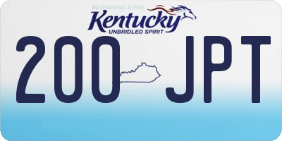 KY license plate 200JPT