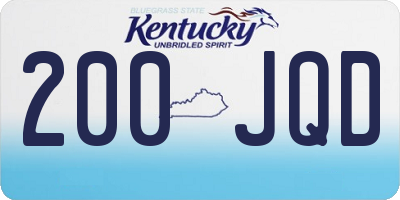 KY license plate 200JQD