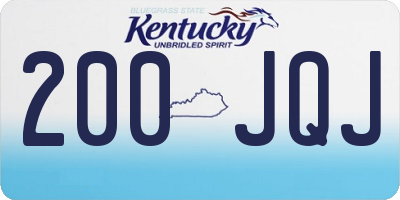 KY license plate 200JQJ