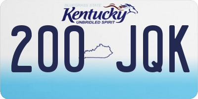 KY license plate 200JQK