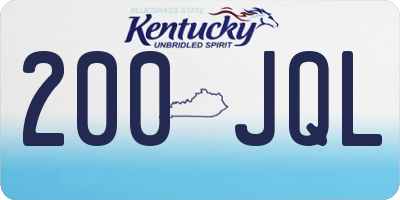 KY license plate 200JQL