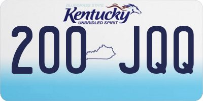 KY license plate 200JQQ