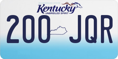 KY license plate 200JQR