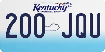 KY license plate 200JQU