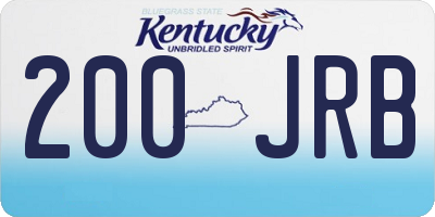 KY license plate 200JRB