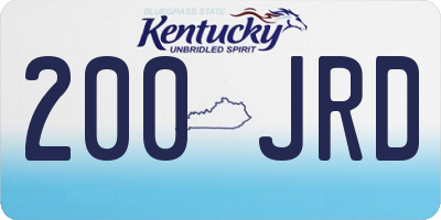 KY license plate 200JRD