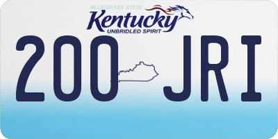 KY license plate 200JRI