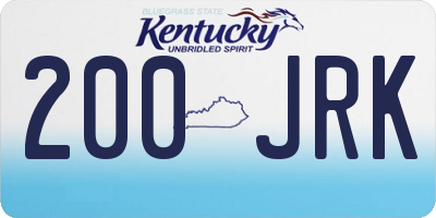 KY license plate 200JRK