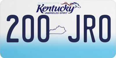 KY license plate 200JRO