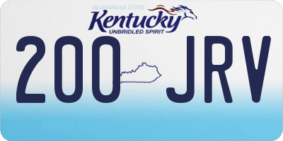 KY license plate 200JRV