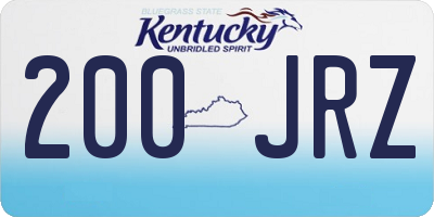 KY license plate 200JRZ