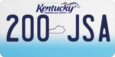 KY license plate 200JSA