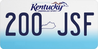 KY license plate 200JSF