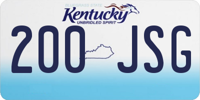 KY license plate 200JSG
