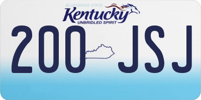 KY license plate 200JSJ