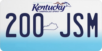 KY license plate 200JSM