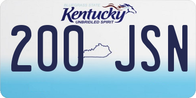 KY license plate 200JSN