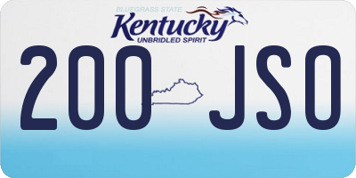KY license plate 200JSO