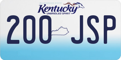 KY license plate 200JSP