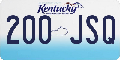 KY license plate 200JSQ
