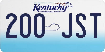 KY license plate 200JST