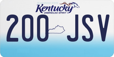 KY license plate 200JSV
