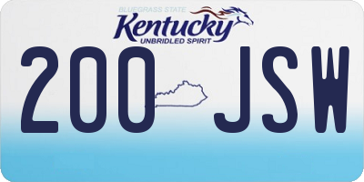 KY license plate 200JSW