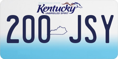 KY license plate 200JSY