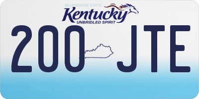 KY license plate 200JTE