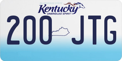 KY license plate 200JTG
