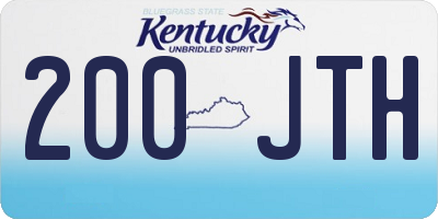 KY license plate 200JTH