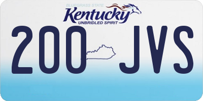 KY license plate 200JVS