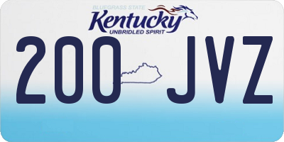 KY license plate 200JVZ