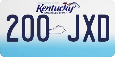 KY license plate 200JXD