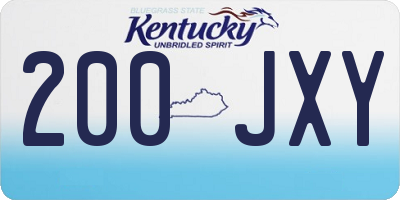 KY license plate 200JXY