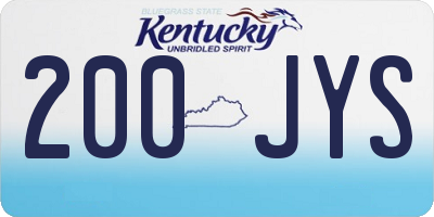 KY license plate 200JYS