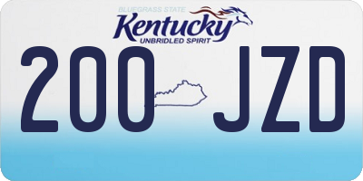 KY license plate 200JZD