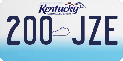 KY license plate 200JZE