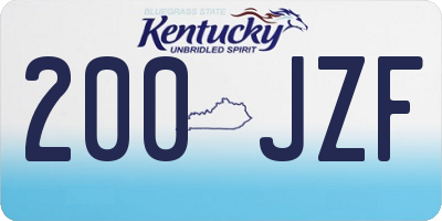 KY license plate 200JZF