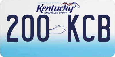 KY license plate 200KCB