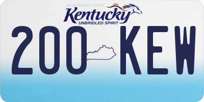 KY license plate 200KEW