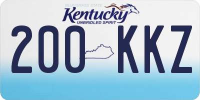 KY license plate 200KKZ